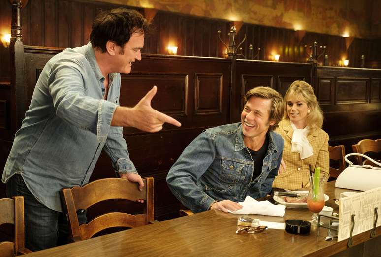 Tarantino e Brad Pitt nos bastidores de &#039;Era uma Vez em... Hollywood&#039;