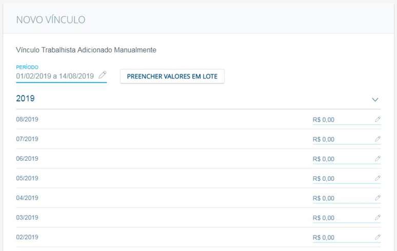 Preenchimento de remunera&ccedil;&atilde;o no Meu INSS