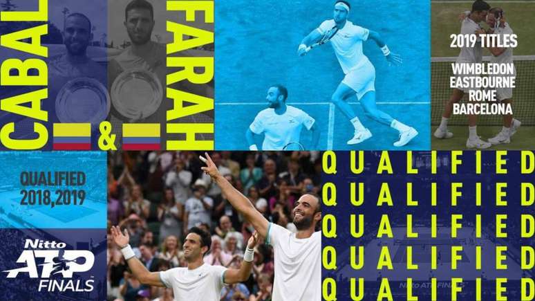 Com quatro títulos conquistados neste ano, Juan Sebastian Cabal e Robert Farah estarão no Finals (Reprodução ATP)