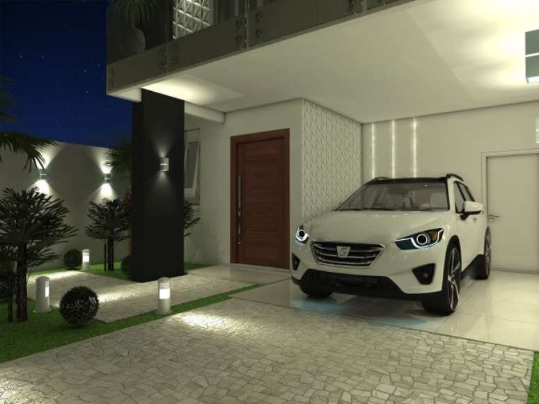 9. Neste projeto t&atilde;o moderno do arquiteto Caio Pelsson, as arandelas escolhidas seguem o mesmo estilo