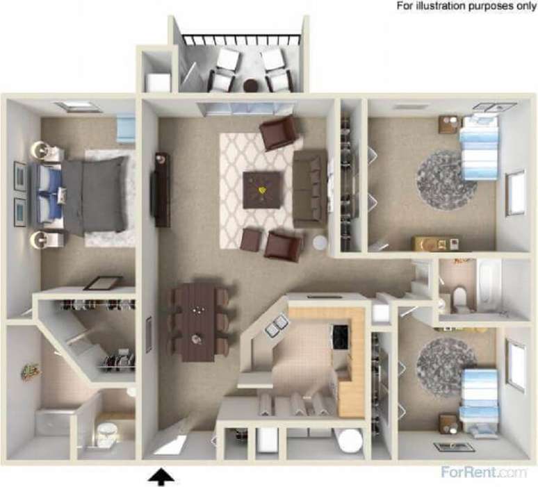 4. Plantas de casas pequenas bem planejadas podem ganhar até três quartos