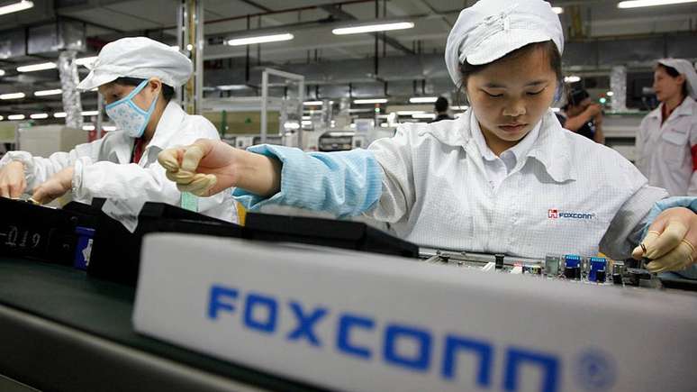 A maioria dos iPhones e outros dispositivos da Apple são montados na Foxconn, fabricante do grupo taiwanês Hon Hai Precision