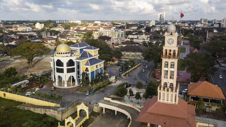 Vista aérea de Kota Bharu, capital do Estado de Kelantan