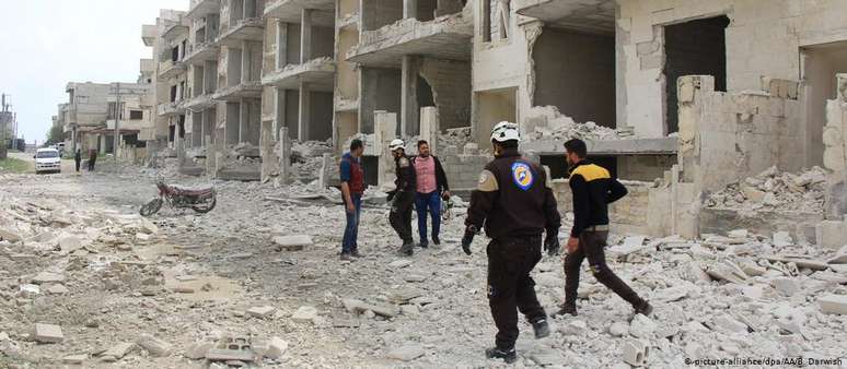Destruição causada pela guerra civil em Idlib, Síria