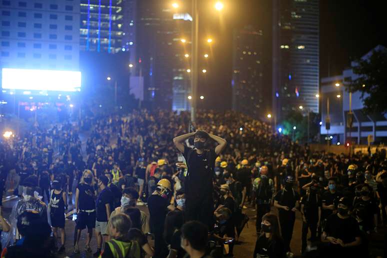 Manifestantes protestam em Hong Kong
18/08/2019
REUTERS/Aly Song