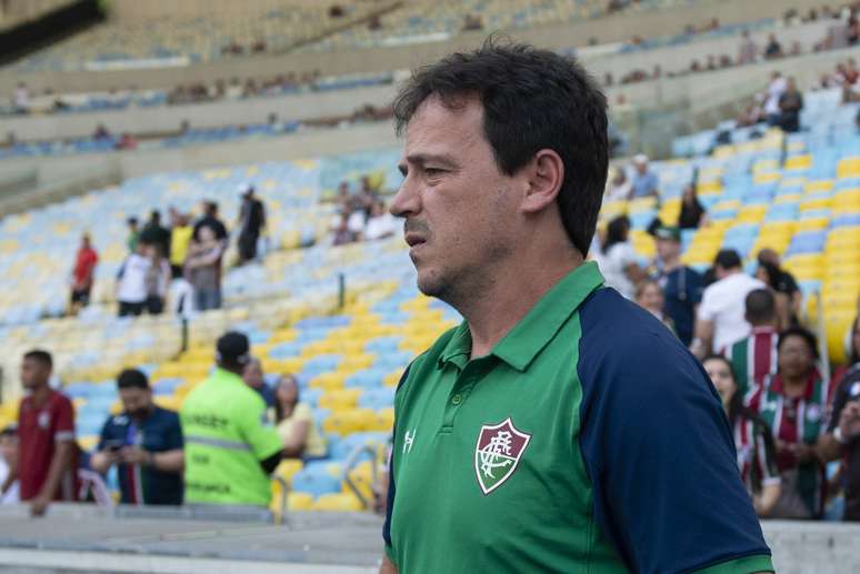 Técnico Fernando Diniz durante o jogo entre Fluminense e CSA, no Maracanã