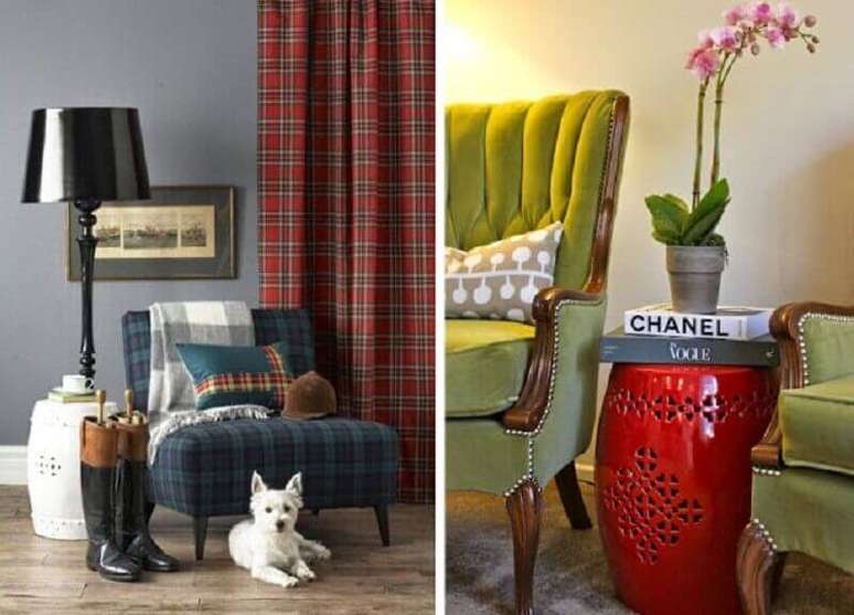 3. O seat garden pode servir como uma mesa lateral na sala de estar &ndash; Foto: Chique e Simples