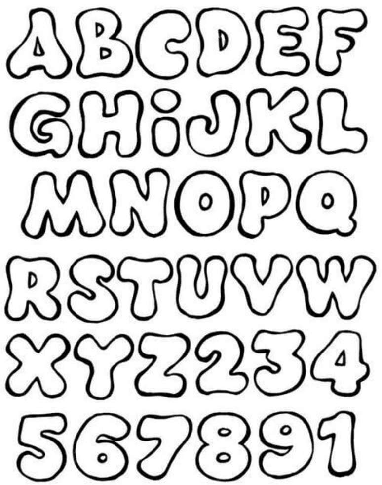 42. Moldes de letras e números para imprimir – Por: Pinterest