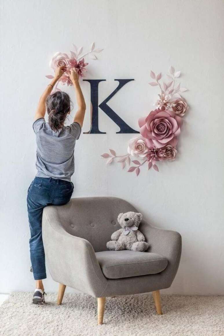 3. Moldes de letras grandes para decoração de casa – Por: Pinterest