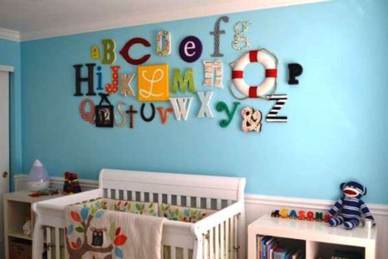 9. Moldes de letras para mural de quarto – Por: Mil dicas de mãe