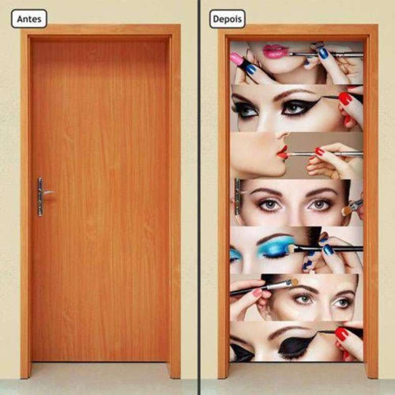 37. Este exemplo de adesivo de porta é muito interessante para salões de cabeleireiros. Foto: Americanas