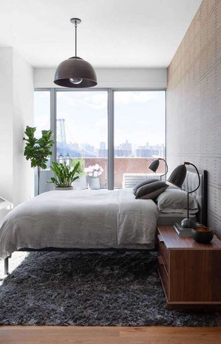 35. Modelo simples de pendente para quarto de casal &ndash; Foto: Ideias Decor