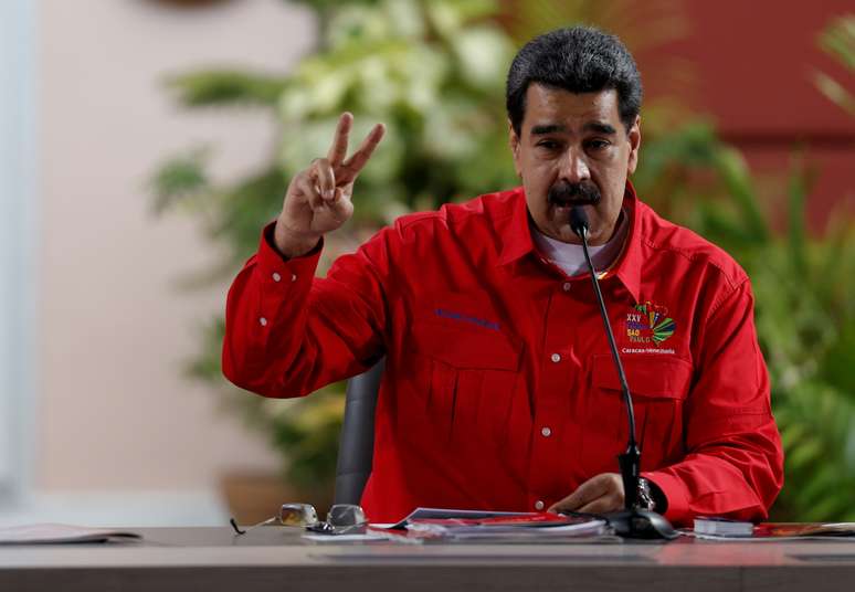 Presidente da Venezuela, Nicolás Maduro, discursa durante reunião do Foro de São Paulo, em Caracas
28/07/2019 REUTERS/Manaure Quintero