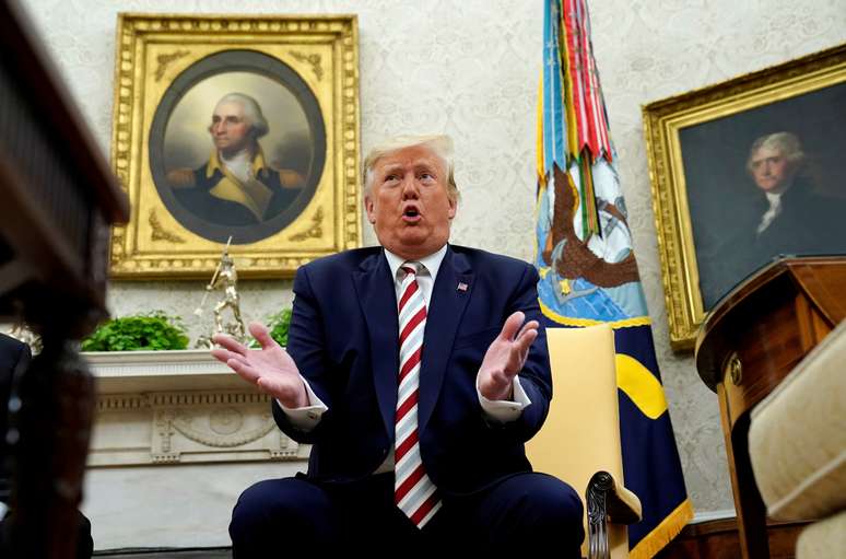 Presidente dos EUA, Donald Trump, responde a questões na Casa Branca 
20/08/2019
REUTERS/Kevin Lamarque