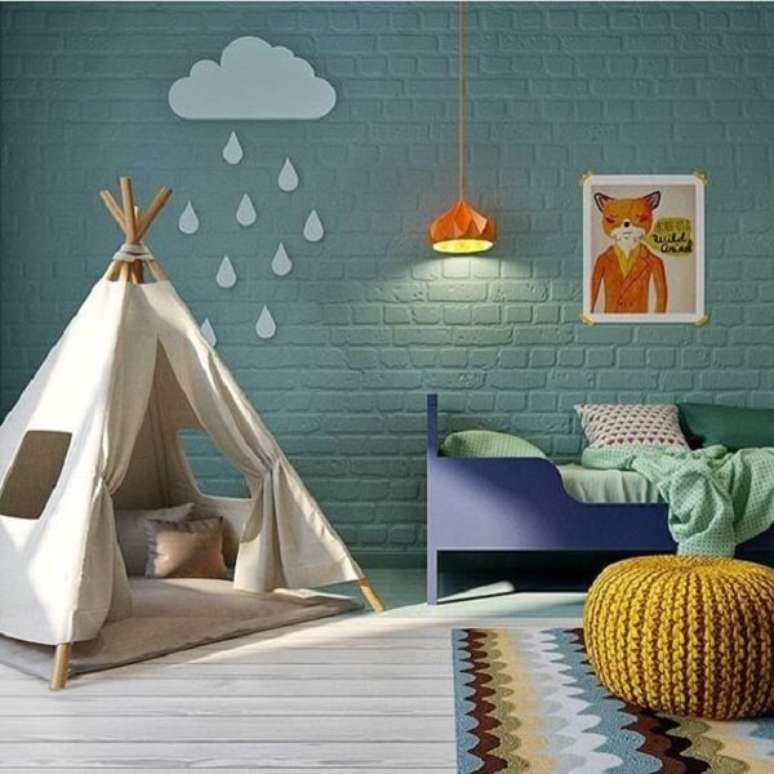34. Por que decorar o quarto das crian&ccedil;as com cabaninhas? Fonte: Pinterest