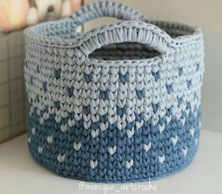 33. Um efeito de chuva pode ser criado no cesto de crochê. Foto: Top Buzz