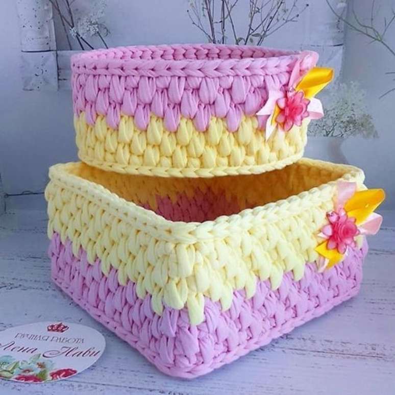 20. Usar cores chamativas &eacute; algo muito bacana no cesto de croch&ecirc;. Foto: Criativo Ok