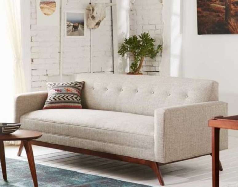 9. O tecido para sofá tweed é muito resistente e confortável. Fonte: Pinterest