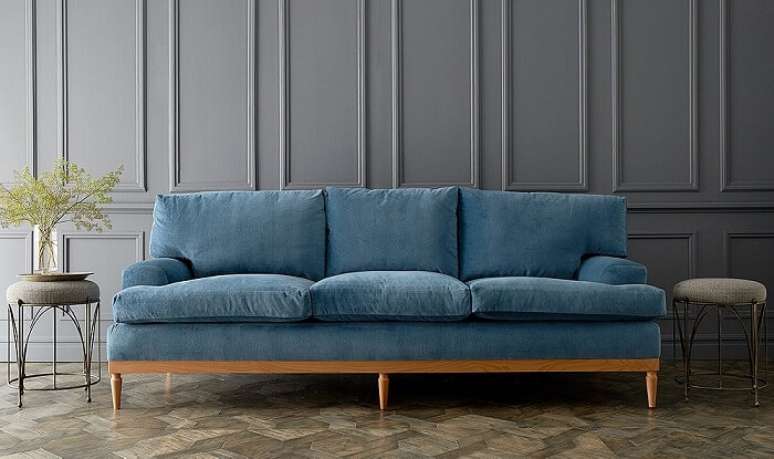 29. Tecido para sofá de veludo azul. Fonte: Pinterest