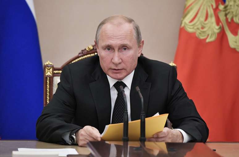 Presidente da Rússia, Vladimir Putin, durante reunião do Conselho de Segurança do país em Moscou
23/08/2019 Sputnik/Alexey Nikolsky/Kremlin via REUTERS 