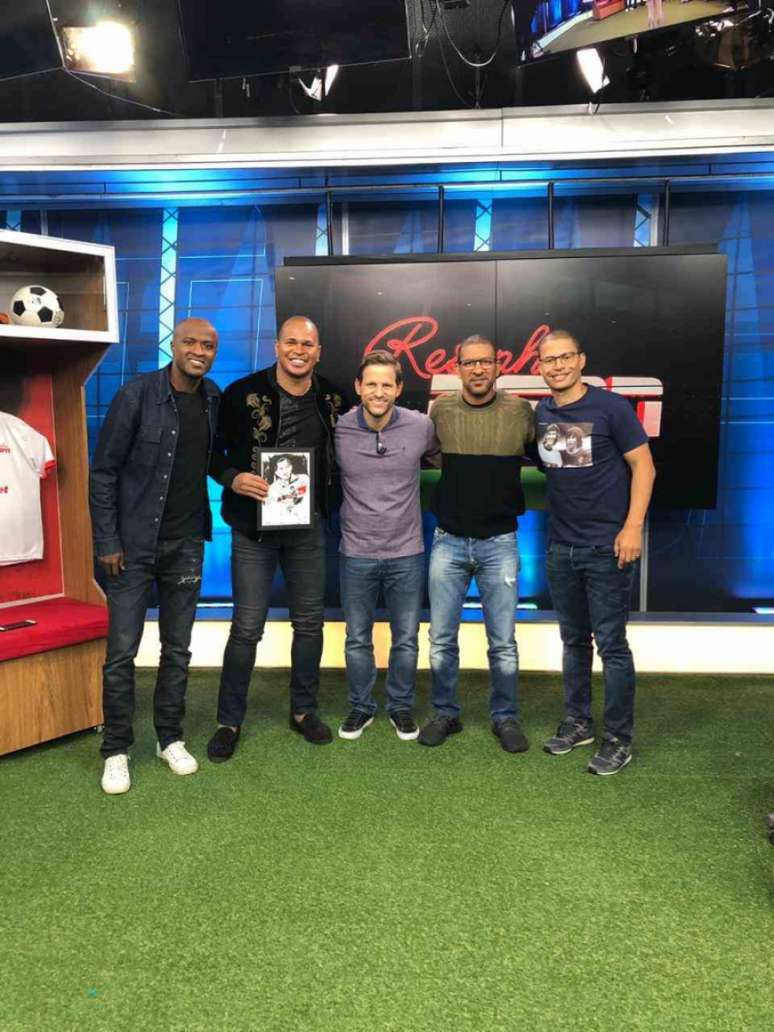 Reinaldo, Aloísio Chulapa, André Plihal, Djalminha e Alex estão no Resenha da ESPN desta sexta (Divulgação/ESPN)