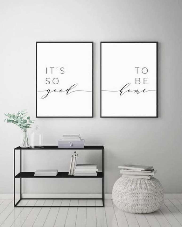 17. Os quadros decorativos com frases est&atilde;o super em alta na decora&ccedil;&atilde;o &ndash; Foto: DecorAmoreStore