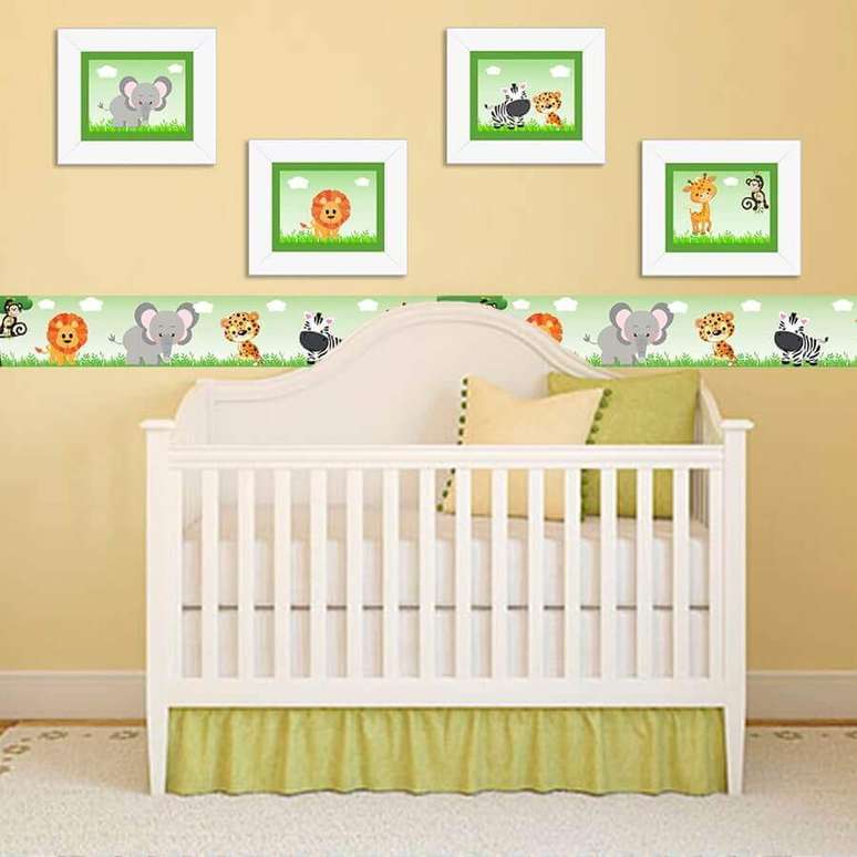 5. Invista em quadros para quarto de bebê que sigam o mesmo estilo de decoração do restante do ambiente – Foto: Pinterest