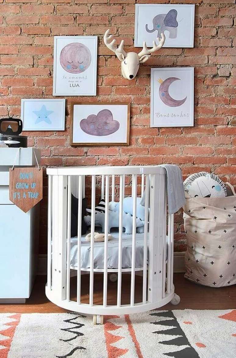 49. Os quadros para decora&ccedil;&atilde;o de quarto de beb&ecirc; podem dar um toque mais l&uacute;dicos e charmoso ao ambiente &ndash; Foto: Wood Save