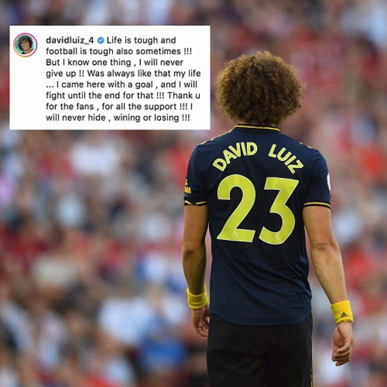 David Luiz postou agradecendo carinho de torcedores após a derrota (Reprodução/ Twitter)