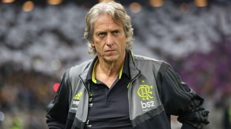 Jorge Jesus no comando do Flamengo, neste domingo, no Castelão (Foto: Lucas Tavares/Zimel/Lancepress!)