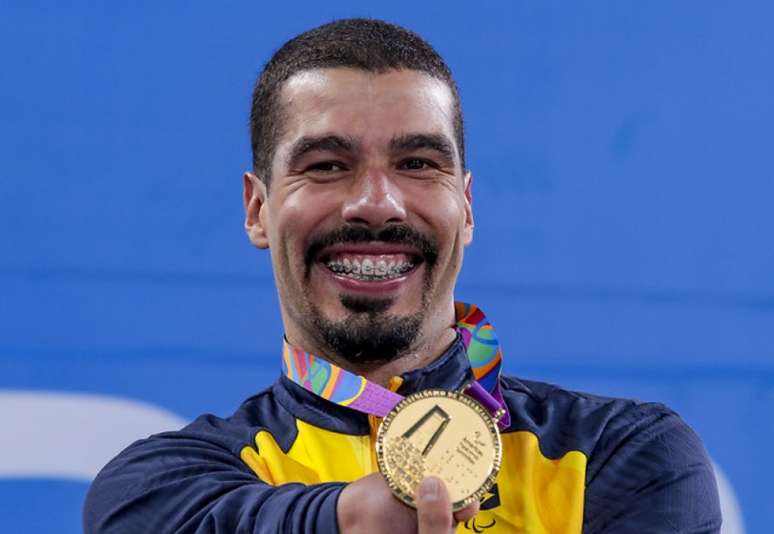 Daniel Dias comemorou medalha nos 50m costas, a 28º de ouro em Jogos Parapan-Americanos (Foto: Ale Cabral/CPB)