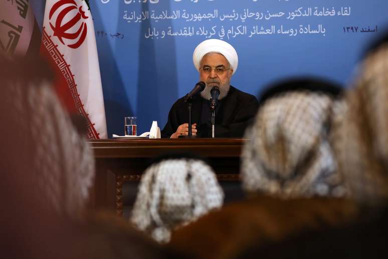 Presidente do Irã, Hassan Rouhani, durante reunião em Kerbala
12/03/2019 REUTERS/Abdullah Dhiaa Al-Deen