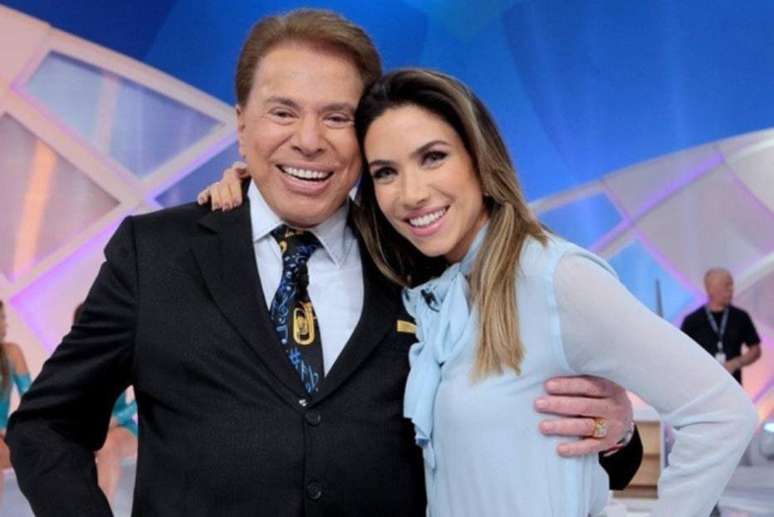 O apresentador Silvio Santos, dono do SBT, e a filha Patrícia Abravanel.  