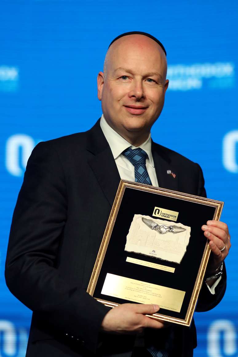 Jason Greenblatt, enviado dos Estados Unidos ao Oriente Médio, em cerimônia em Jerusalém. 14/5/2018. REUTERS/Ammar Awad 