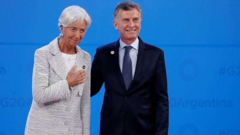 Macri e a francesa Christine Lagarde, quando ela dirigia o FMI