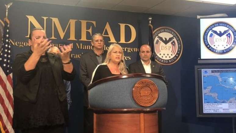 As autoridades de Porto Rico implementarão protocolo para minimizar os desastres que a tempestade possa causar, anunciou a governadora Vázquez