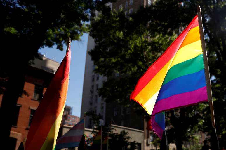 Bandeira do arco-íris, conchecida como bandeira do orgulho gay
27/06/2019
REUTERS/Shannon Stapleton