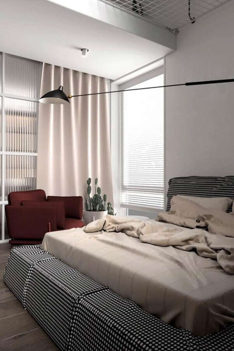 47. Poltrona para quarto de casal com decora&ccedil;&atilde;o neutra &ndash; Foto: Behance