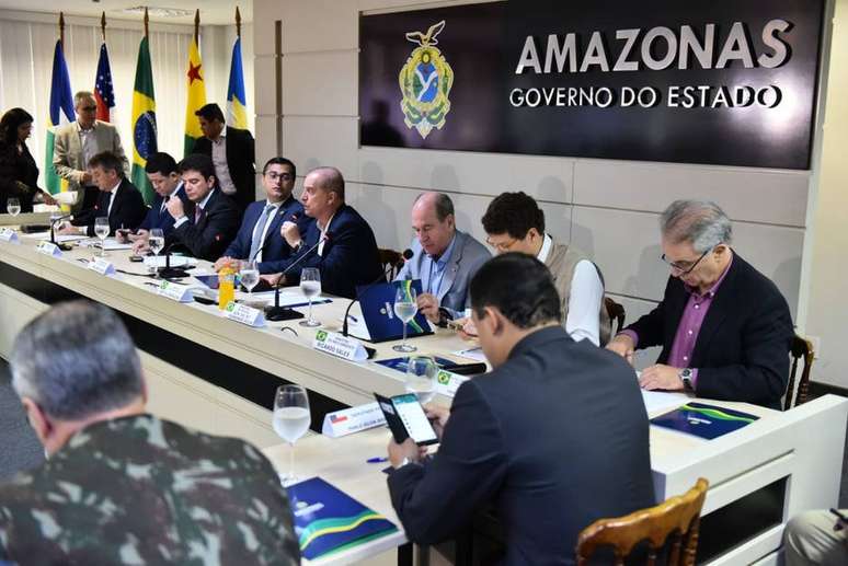 Ministro da Casa Civil, Onyx Lorenzoni, conduz reunião entre ministros e governadores da Amazônia em Manaus, em 3/9/2019