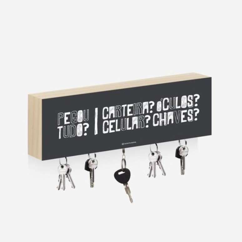 42. O porta chaves &eacute; interessante por ser simples e ao mesmo tempo muito chamativo. Foto: Tudo Ela