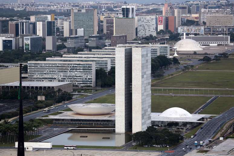 Vista aérea do Congresso Nacional, em Brasília