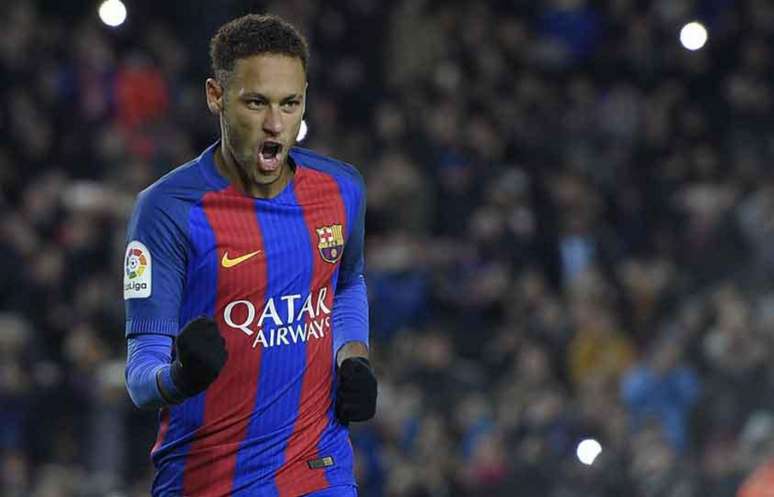 Neymar em campo pelo Barcelona (Foto: Lluis Gene / AFP)