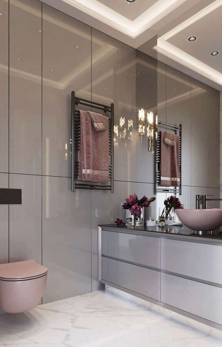 55. Decora&ccedil;&atilde;o sofisticada para banheiro feminino &ndash; Foto: Eduardo Cavalcanti Castro