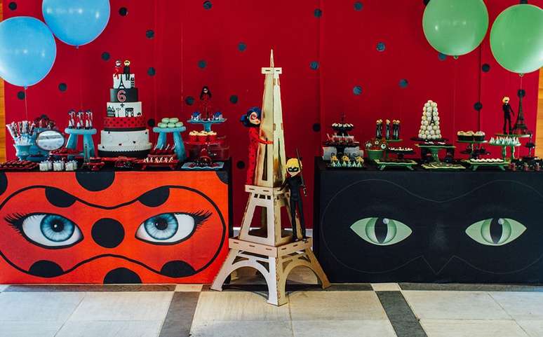 51. Festa para irmãos ladybug e Cat Noir – Por: Pinterest
