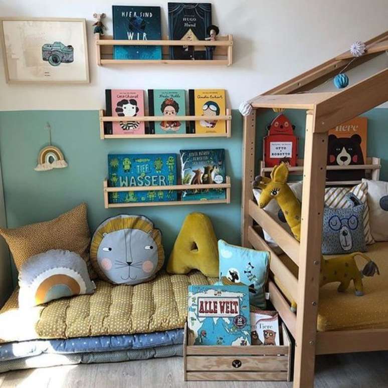 33. Um &uacute;nico quarto pode ter muitos m&oacute;veis montessorianos. Foto: Beautiful Nurseries