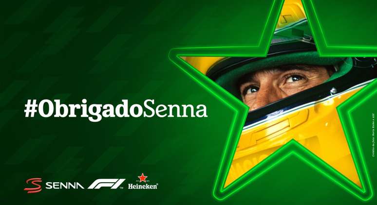 HEINEKEN® convida brasileiros a homenagearem Ayrton Senna nas redes sociais através do uso da hashtag #OBRIGADOSENNA