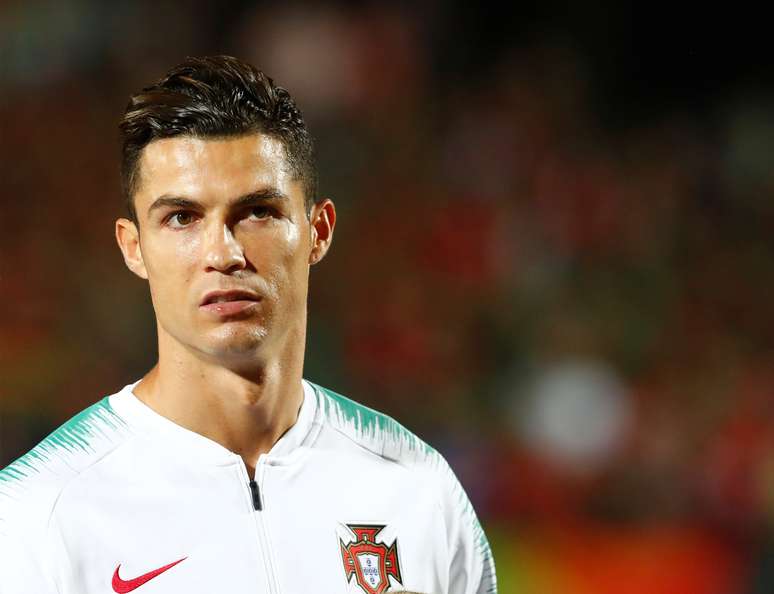 Cristiano Ronaldo, durante a partida das Eliminatórias da Eurocopa de 2020, na qual sua seleção Portugal venceu Kosovo por 5 a 1. 10/9/2019  REUTERS/Ints Kalnins 