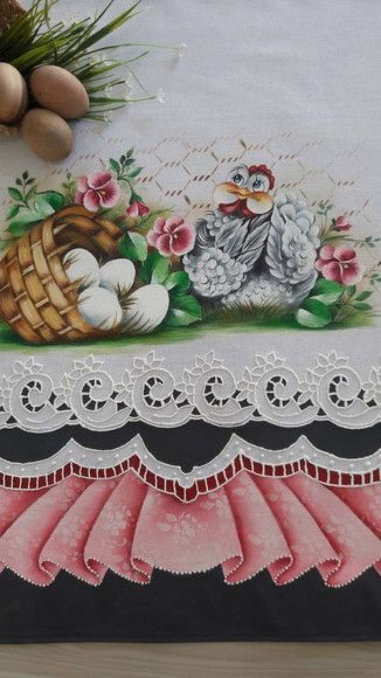 15. Pintura em pano de prato para usar na cozinha &ndash; Por: Pinterest