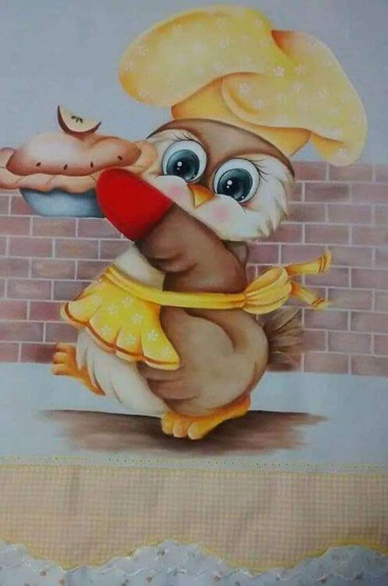 40. Os riscos para pintura em pano de prato podem ser diferentes e alegres &ndash; Por: Pinterest