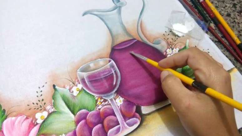 53. Pintura pano de prato roxo &ndash; Por: Pinterest